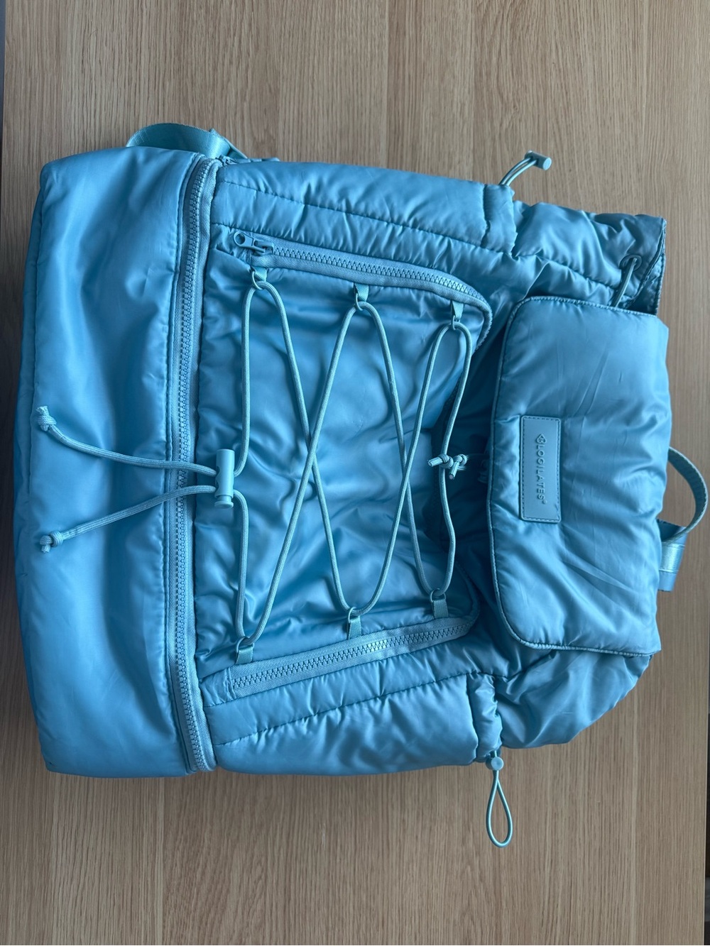Sky Blue Quilted Puffer Backpack - Women